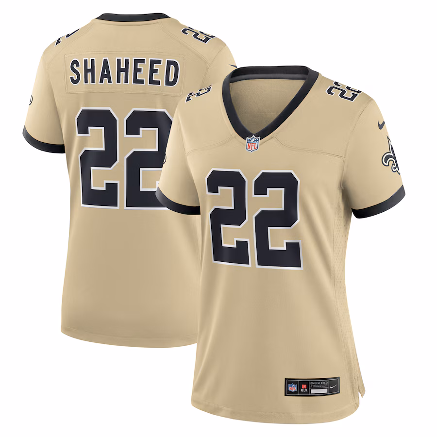 Women's New Orleans Saints Rashid Shaheed Nike Gold Alternate Game Player Jersey - Jersey