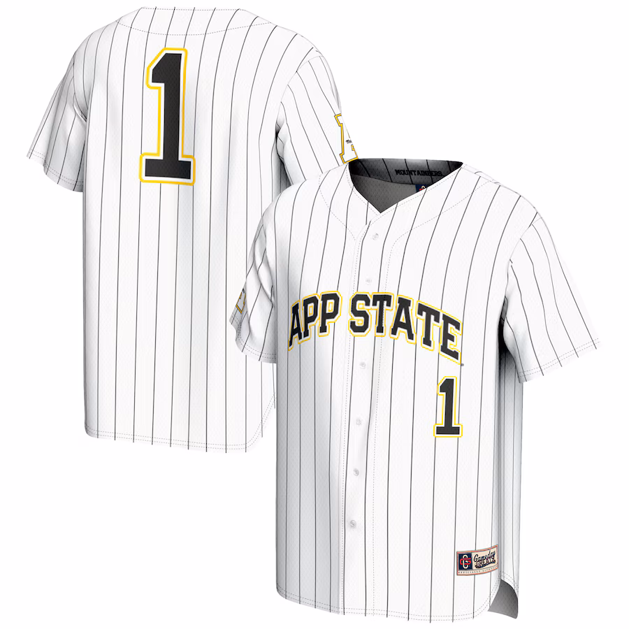 Youth GameDay Greats #1 White Appalachian State Mountaineers Lightweight Baseball Jersey - Jersey