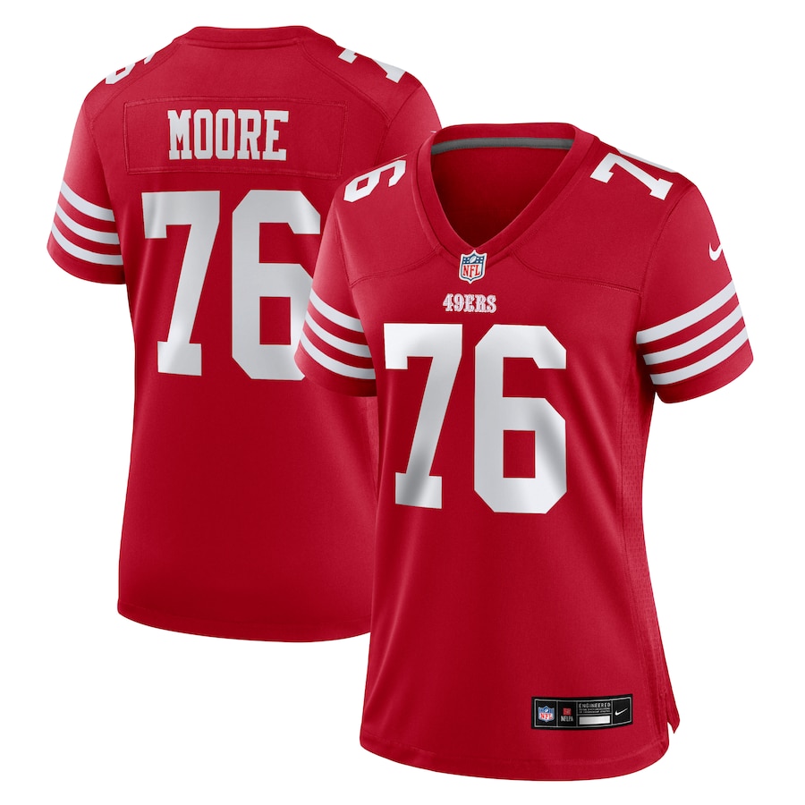 Women's San Francisco 49ers Jaylon Moore Nike Scarlet Game Jersey - Jersey