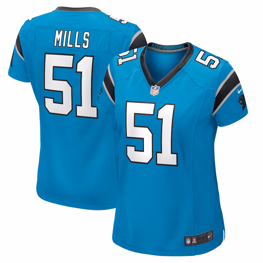 Women's Carolina Panthers Sam Mills Nike Blue Retired Player Jersey - Jersey
