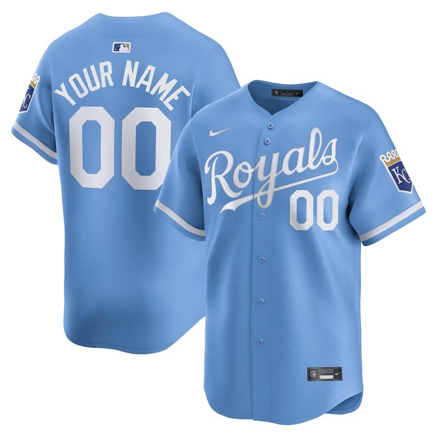 Men's Kansas City Royals  Nike Light Blue  Alternate Limited Custom Jersey - Jersey