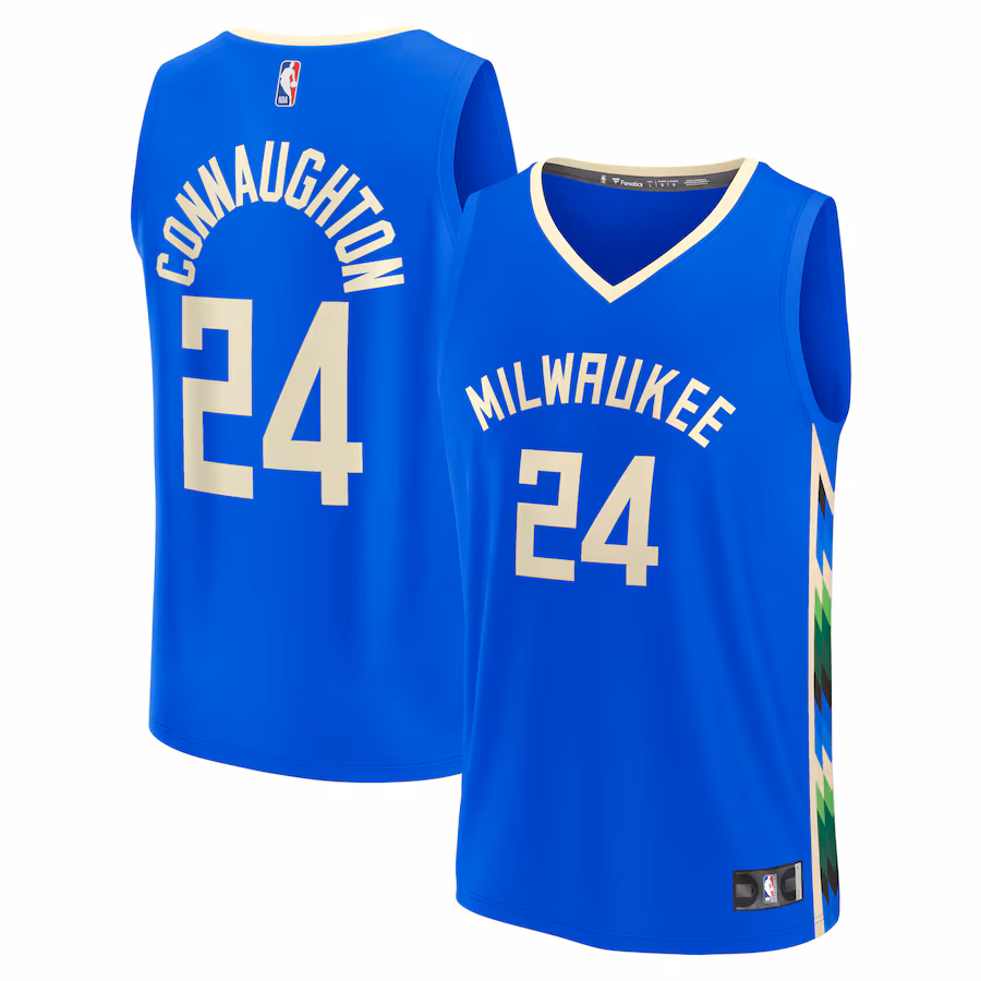 Men's Milwaukee Bucks Pat Connaughton Fanatics Royal Fastbreak Jersey - City Edition - Jersey