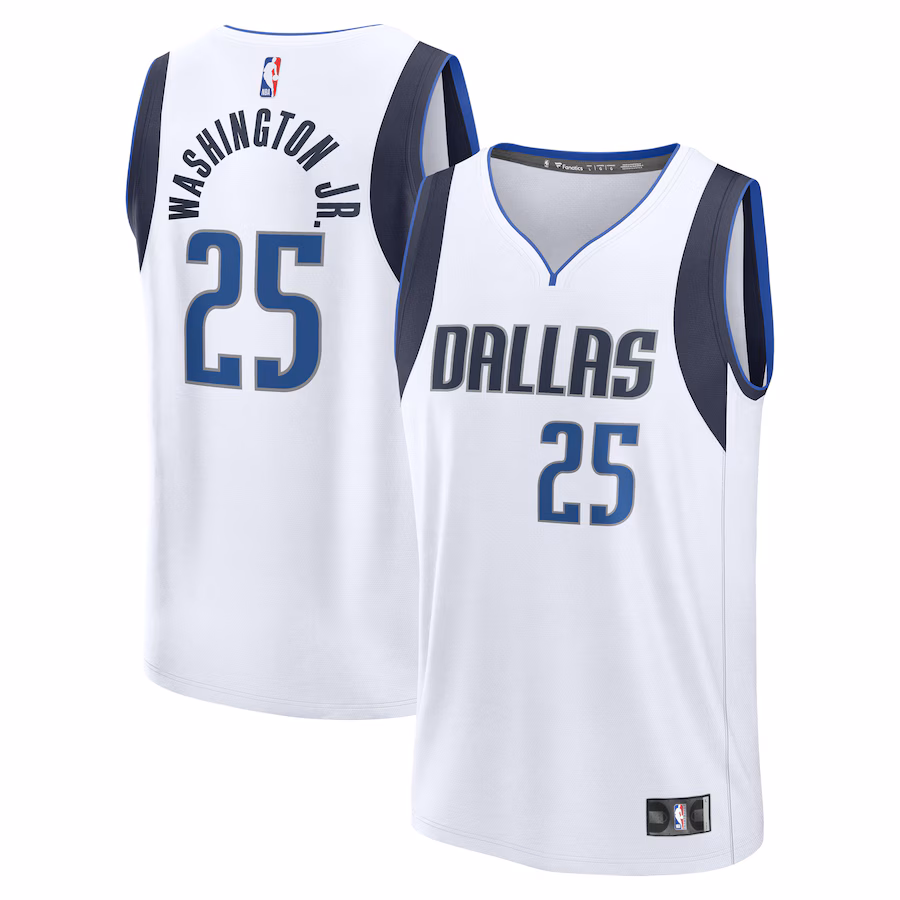 Youth Dallas Mavericks PJ Washington Jr. Fanatics White Fast Break Player Jersey - Association Edition - Jersey