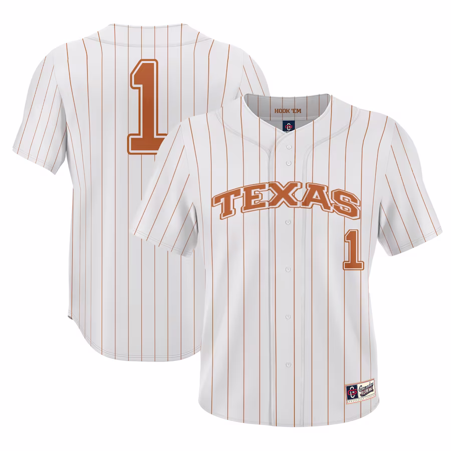 #1 Texas Longhorns GameDay Greats Youth Lightweight Baseball Jersey - White - Jersey