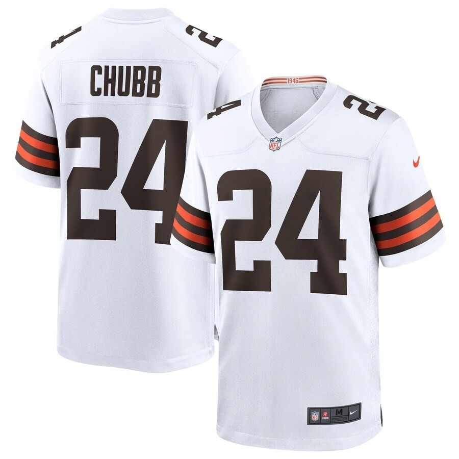 Men's Cleveland Browns Nick Chubb Nike White Game Jersey - Jersey