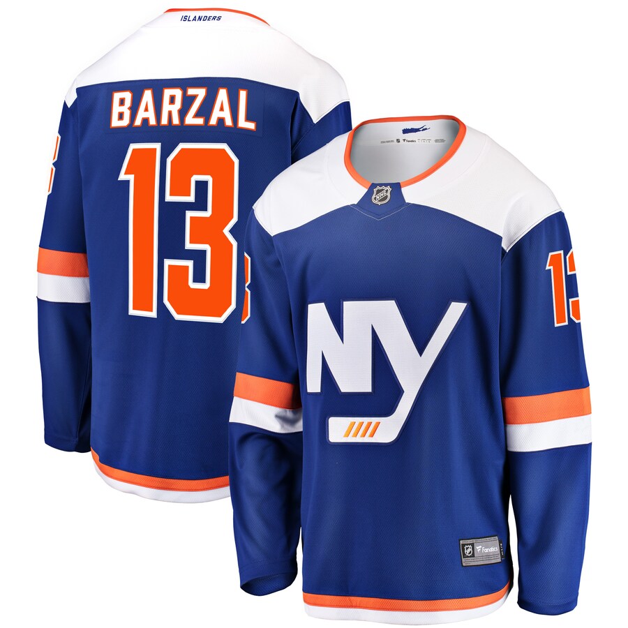 Men's New York Islanders Mathew Barzal Fanatics Branded Blue Alternate Breakaway Jersey - Jersey
