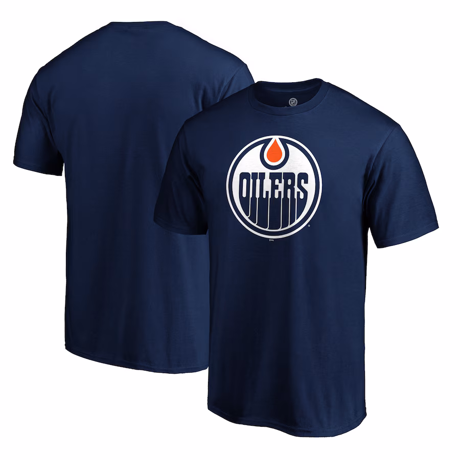 Men's Edmonton Oilers Navy Logo T-Shirt - Jersey