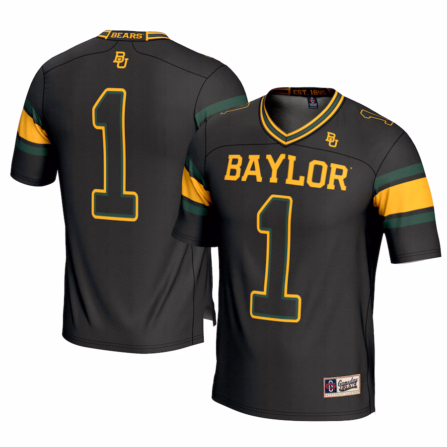 Men's GameDay Greats #1 Black Baylor Bears Football Jersey - Jersey