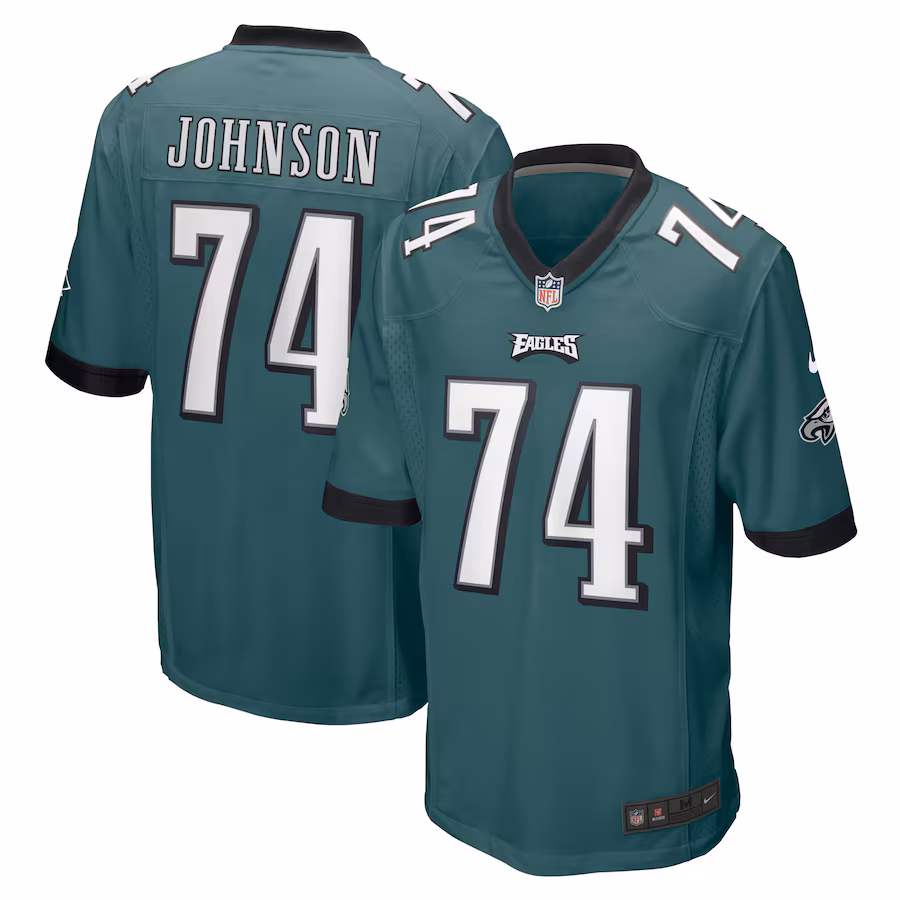 Men's Philadelphia Eagles Fred Johnson Nike Midnight Green Team Game Jersey - Jersey