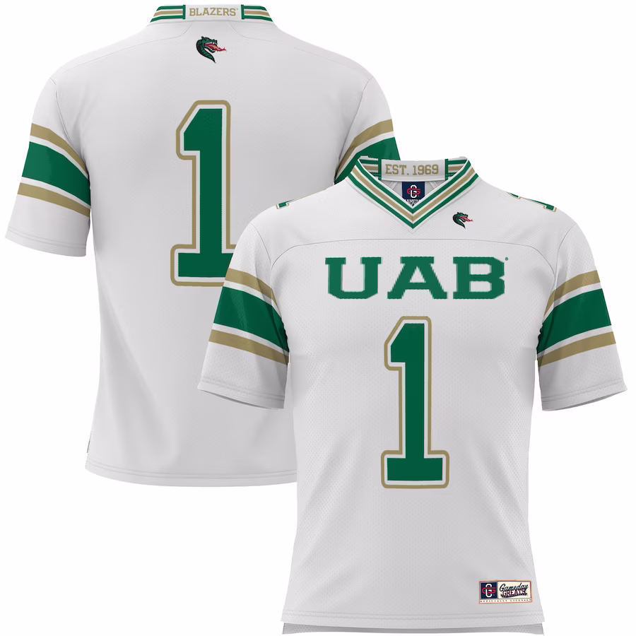 #1 UAB Blazers GameDay Greats Youth Endzone Football Jersey - White - Jersey