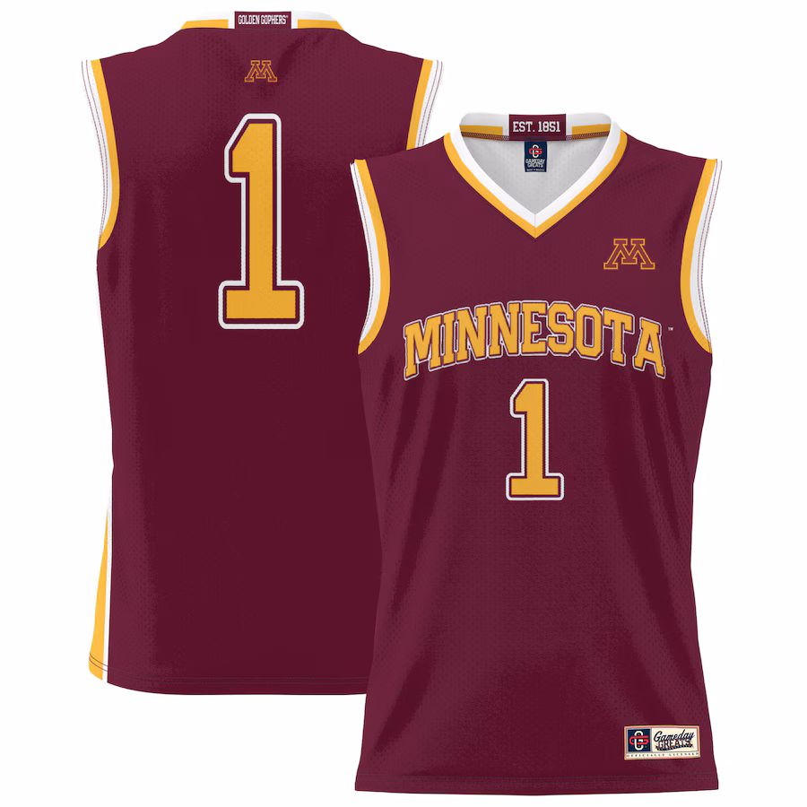 #1 Minnesota Golden Gophers GameDay Greats Unisex Lightweight Basketball Jersey - Maroon - Jersey