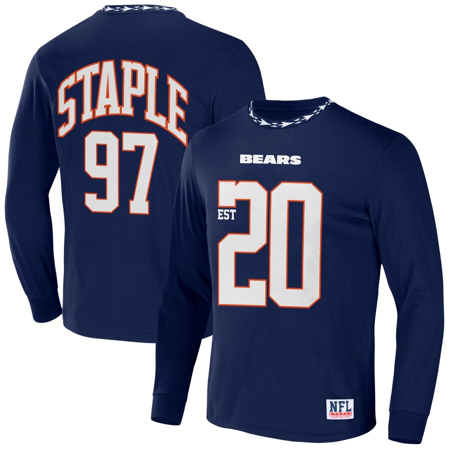 Men's Chicago Bears NFL x Staple Navy Core Team Long Sleeve T-Shirt - Jersey
