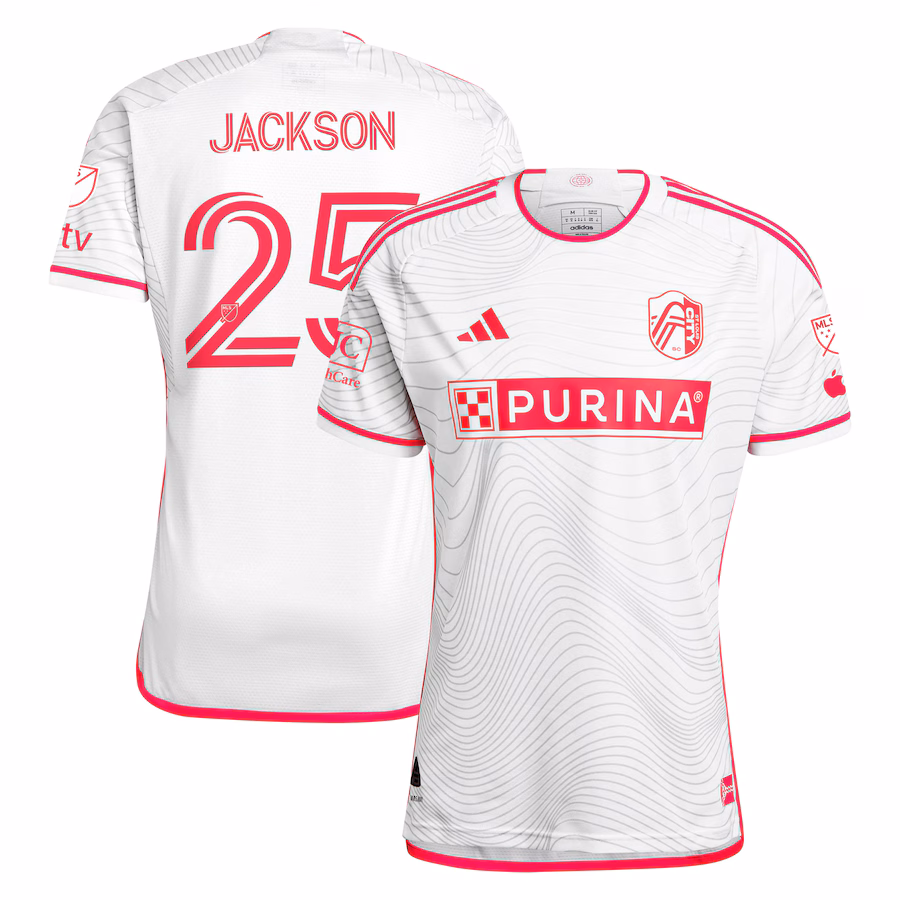 Men's St. Louis City SC Aziel Jackson adidas White 2024 The Confluence Kit Authentic Player Jersey - Jersey