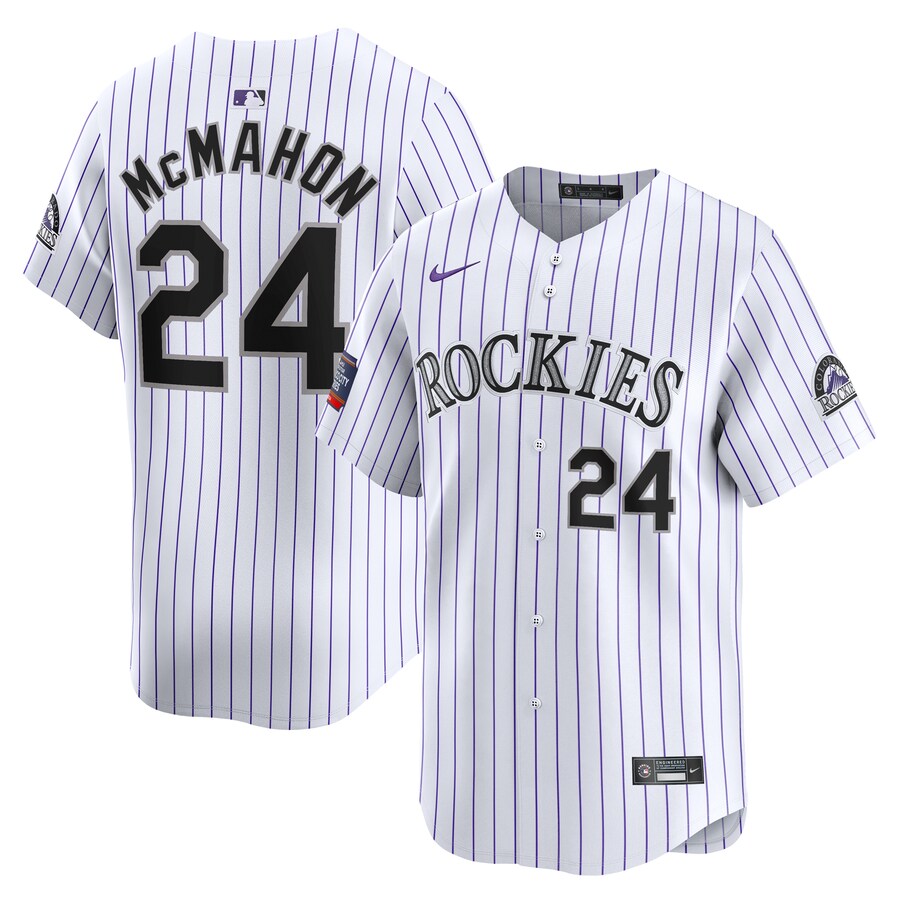 Men's Colorado Rockies Ryan McMahon Nike White 2024 MLB World Tour Mexico City Series Home Limited Player Jersey - Jersey