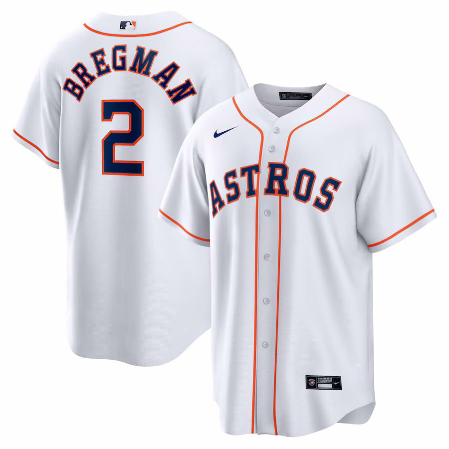 Men's Houston Astros Alex Bregman Nike White Home Replica Player Name Jersey - Jersey