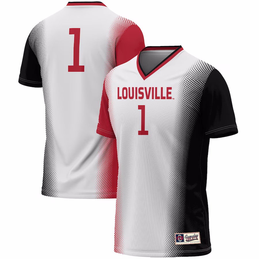 #1 Louisville Cardinals GameDay Greats Unisex  Lightweight Women's Soccer Jersey - White - Jersey
