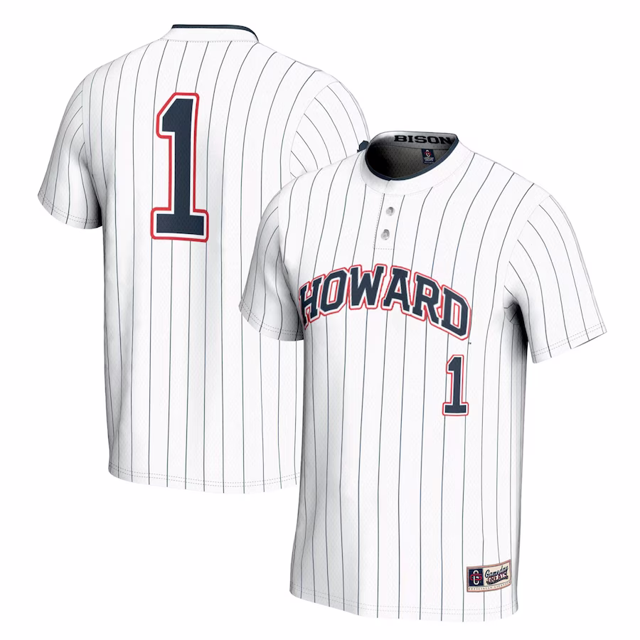 #1 Howard Bison GameDay Greats Unisex Lightweight Softball Jersey - White - Jersey