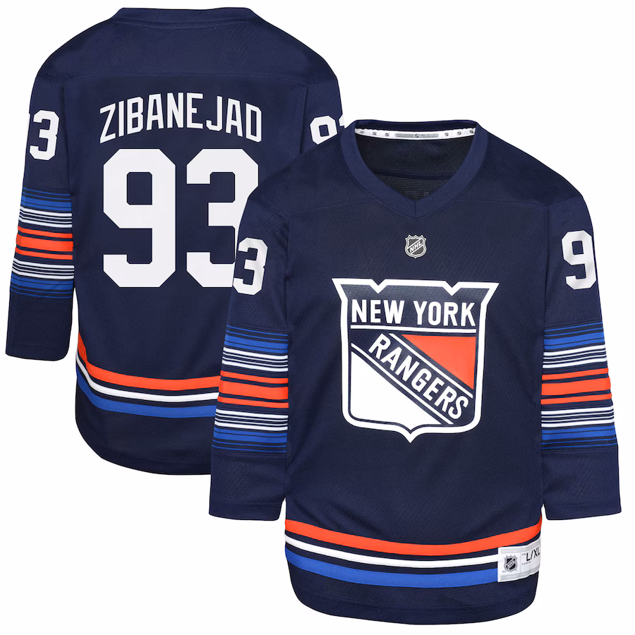 Youth New York Rangers Mika Zibanejad Navy Alternate Replica Player Jersey - Jersey