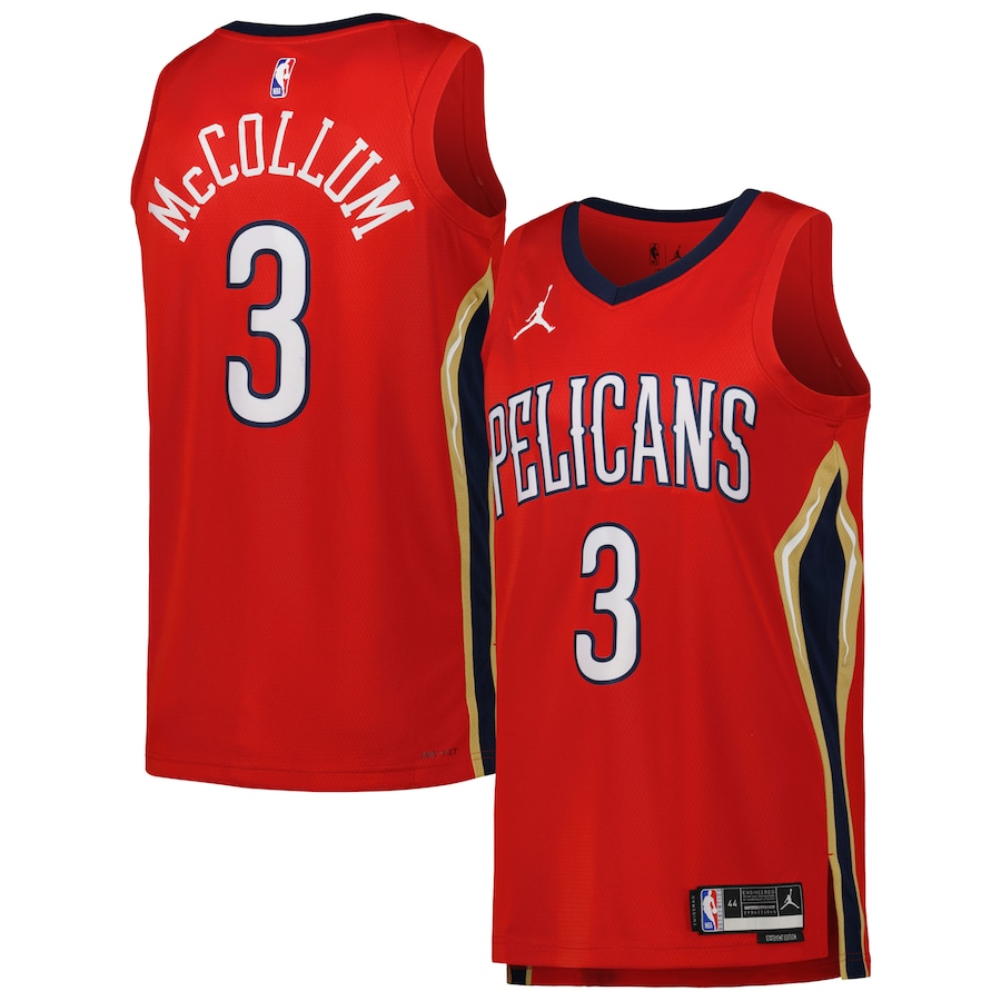 Unisex New Orleans Pelicans CJ McCollum Jordan Brand Red Swingman Jersey - Statement Edition - Jersey