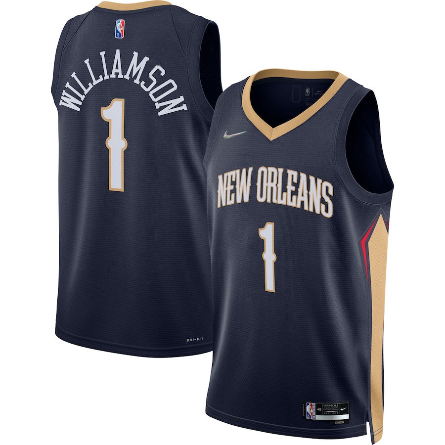 Men's New Orleans Pelicans Zion Williamson Nike Navy 2021/22 Diamond Swingman Jersey - Icon Edition - Jersey