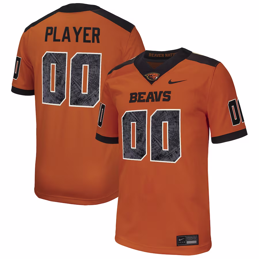 Oregon State Beavers Nike Pick-A-Player NIL Football Game Jersey - Orange - Jersey