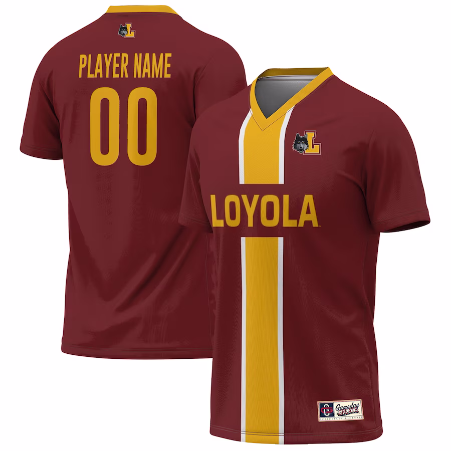 Loyola Chicago Ramblers GameDay Greats Unisex Pick-A-Player NIL Lightweight Soccer Jersey - Maroon - Jersey
