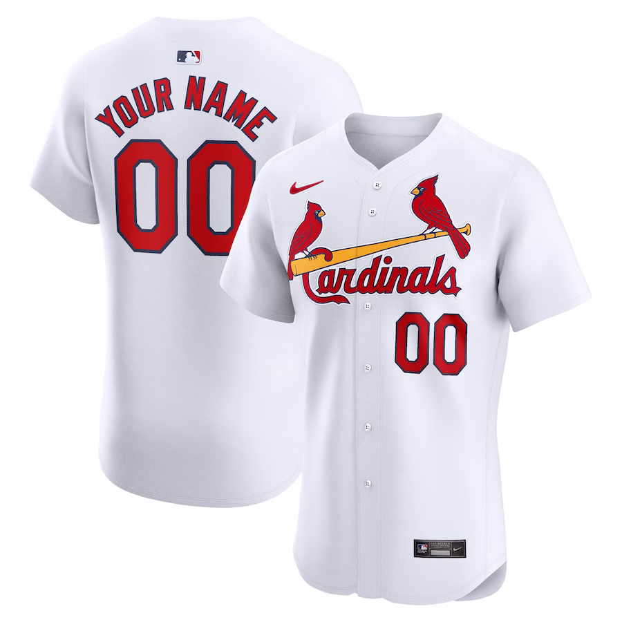 Men's St. Louis Cardinals Nike White Home Elite Custom Jersey - Jersey