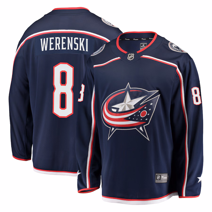 Men's Columbus Blue Jackets Zach Werenski Fanatics Navy Breakaway Jersey - Jersey