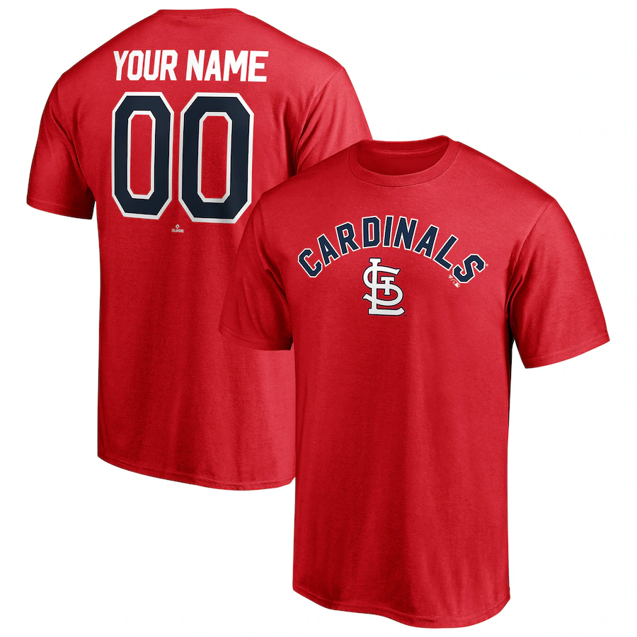 Men's St. Louis Cardinals Red Personalized Team Winning Streak Name & Number T-Shirt - Jersey