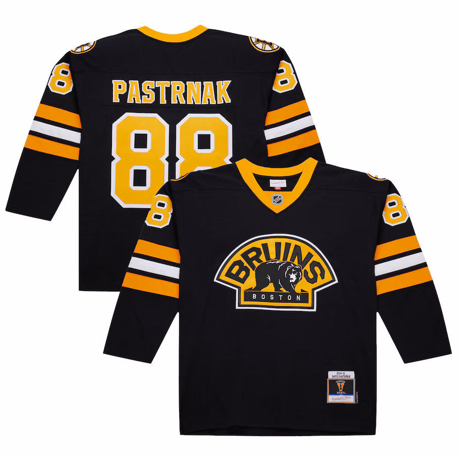 Men's Boston Bruins David Pastrnak Black 2014-15 Power Play Jersey - Jersey