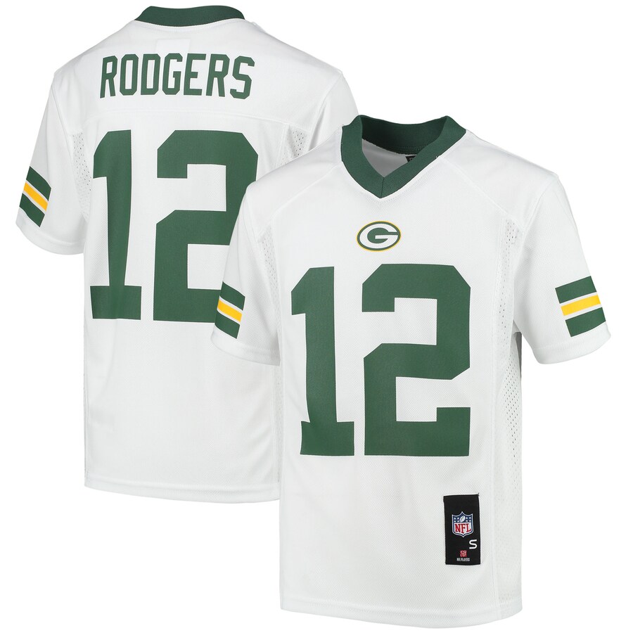 Youth Green Bay Packers Aaron Rodgers White Replica Player Jersey - Jersey