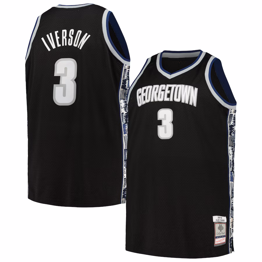 Allen Iverson Georgetown Hoyas Mitchell & Ness 1995/96 Big & Tall Swingman Jersey - Black - Jersey