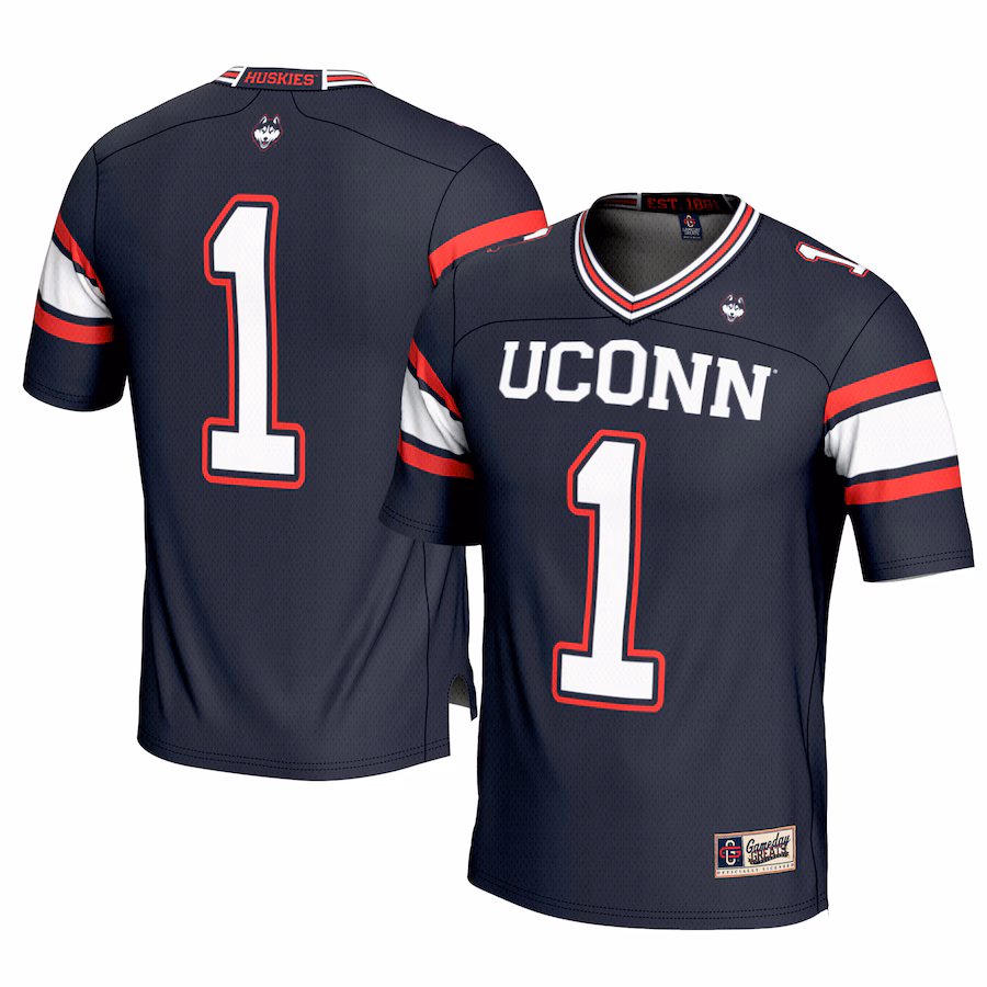 Men's GameDay Greats #1 Navy UConn Huskies Football Jersey - Jersey