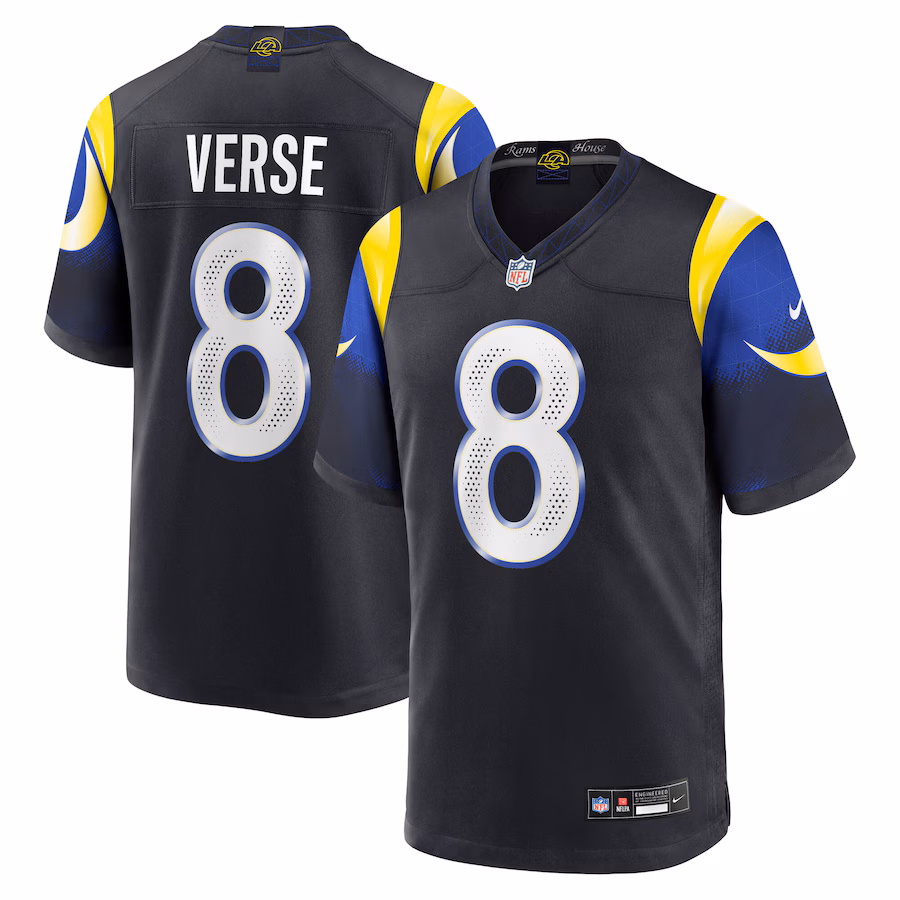 Men's Los Angeles Rams Jared Verse Nike Midnight Blue 2025 Rivalries Collection Game Jersey - Jersey