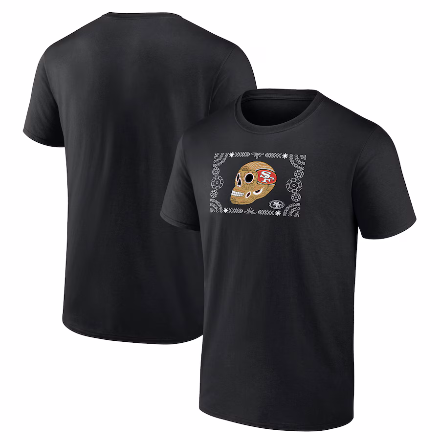 Men's San Francisco 49ers Black Sugar Skull T-Shirt - Jersey