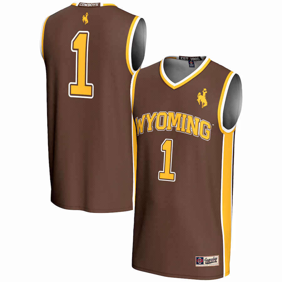 Men's GameDay Greats #1  Brown Wyoming Cowboys  Lightweight Basketball Jersey - Jersey