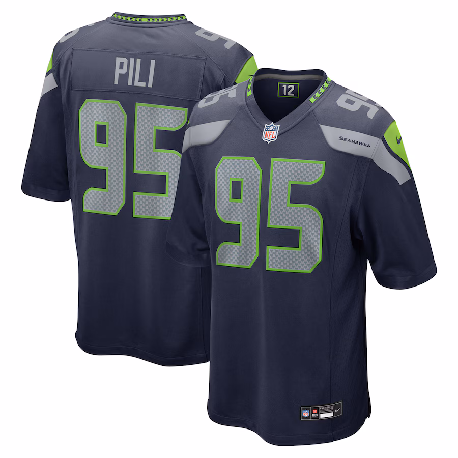 Men's Seattle Seahawks Brandon Pili Nike College Navy Team Game Jersey - Jersey
