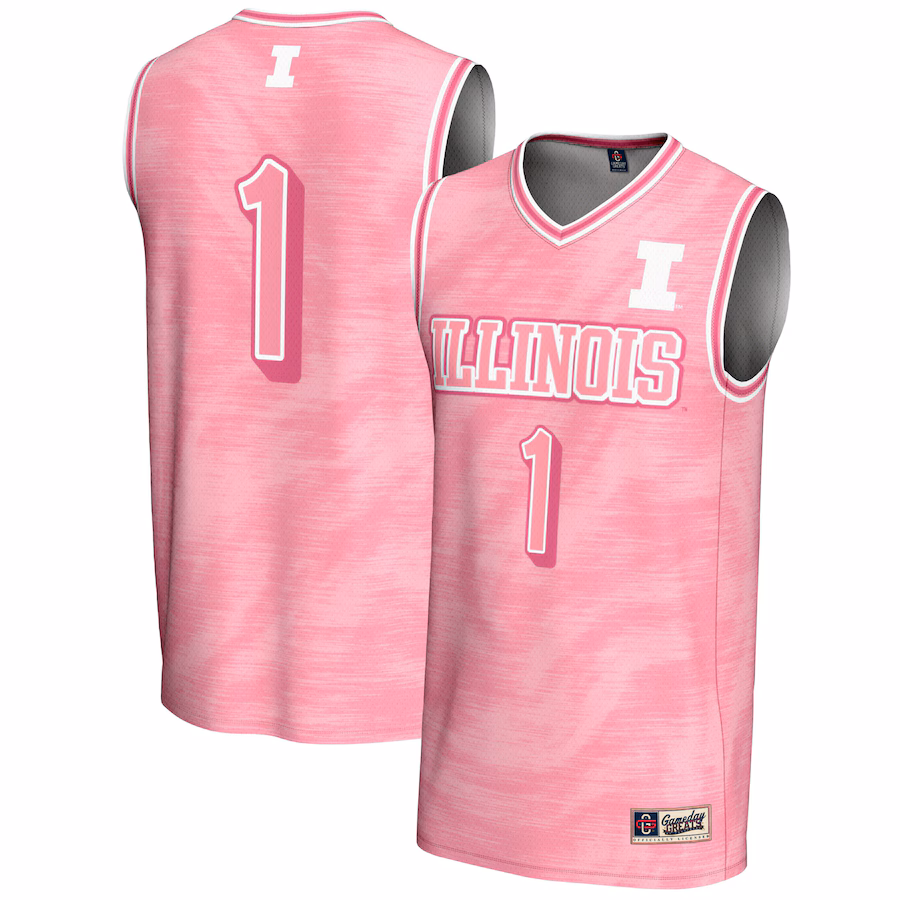 Youth GameDay Greats #1 Pink Illinois Fighting Illini Lightweight Basketball Jersey - Jersey