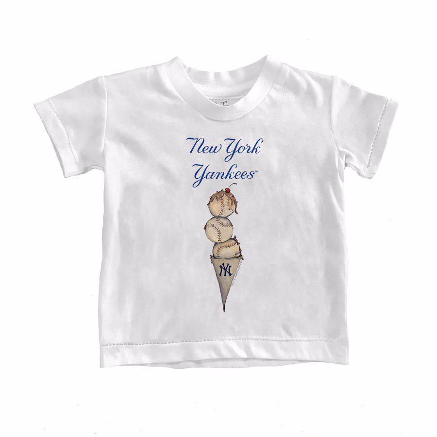 Youth New York Yankees Tiny Turnip White Triple Scoop T-Shirt - Jersey