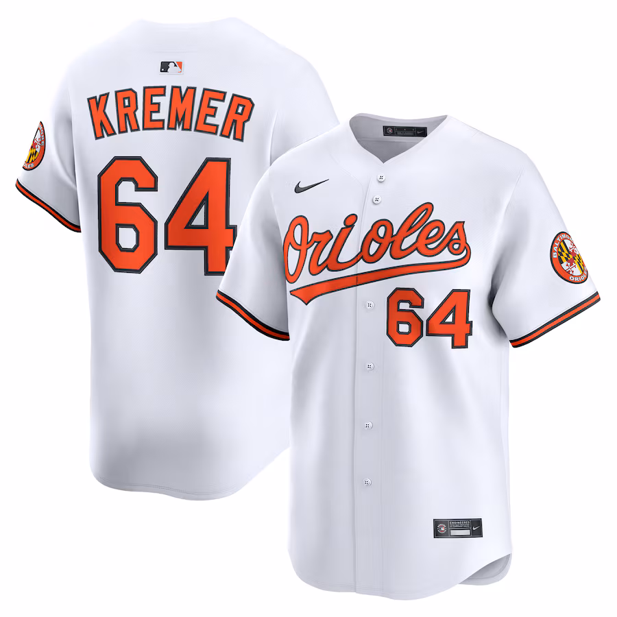 Men's Baltimore Orioles Dean Kremer Nike White Alternate Limited Player Jersey - Jersey