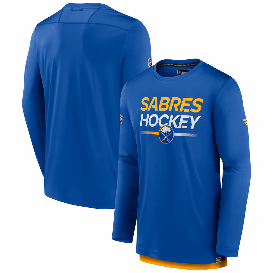 Men's Buffalo Sabres Fanatics Royal Authentic Pro Tech Long Sleeve T-Shirt - Jersey