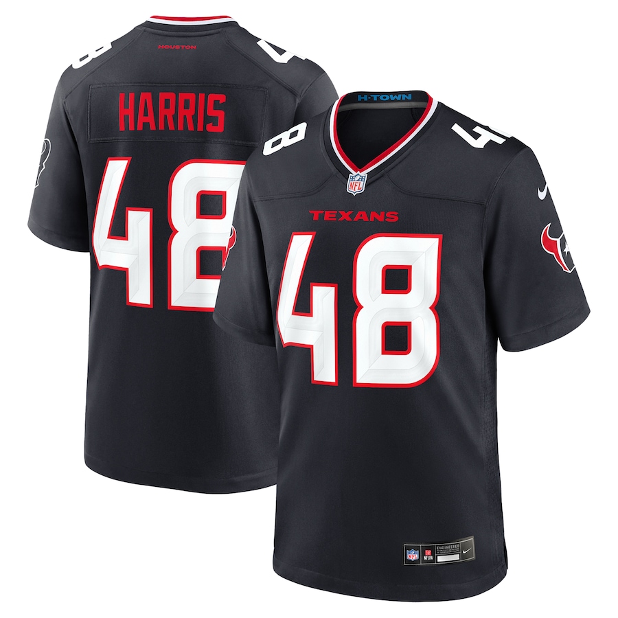 Men's Houston Texans Christian Harris Nike Navy Team Game Jersey - Jersey