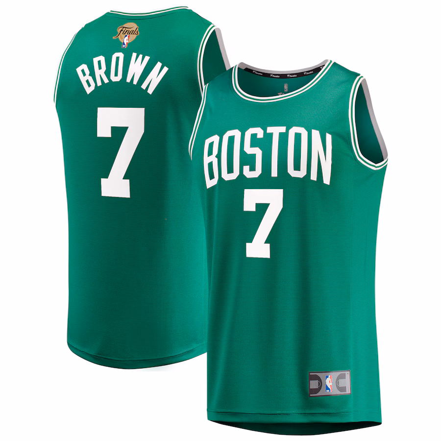 Youth Boston Celtics Jaylen Brown Fanatics Kelly Green 2024 NBA Finals Fast Break Replica Player Jersey - Icon Edition - Jersey