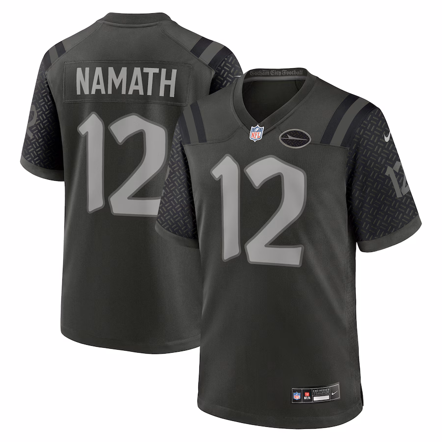 Men's New York Jets Joe Namath Nike Gotham Green 2025 Rivalries Collection Retired Player Game Jersey - Jersey