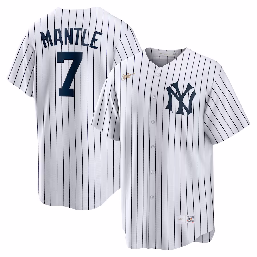 Men's New York Yankees Mickey Mantle Nike White Home Cooperstown Collection Player Jersey - Jersey