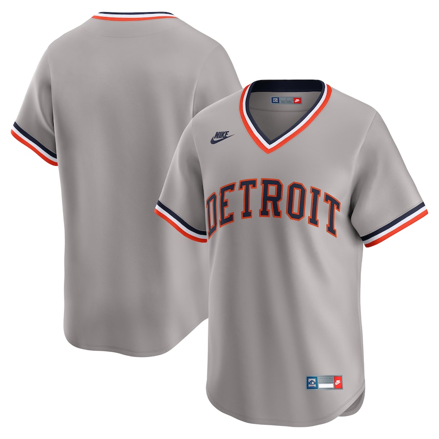 Men's Detroit Tigers Nike Gray Throwback Cooperstown Collection Limited Jersey - Jersey