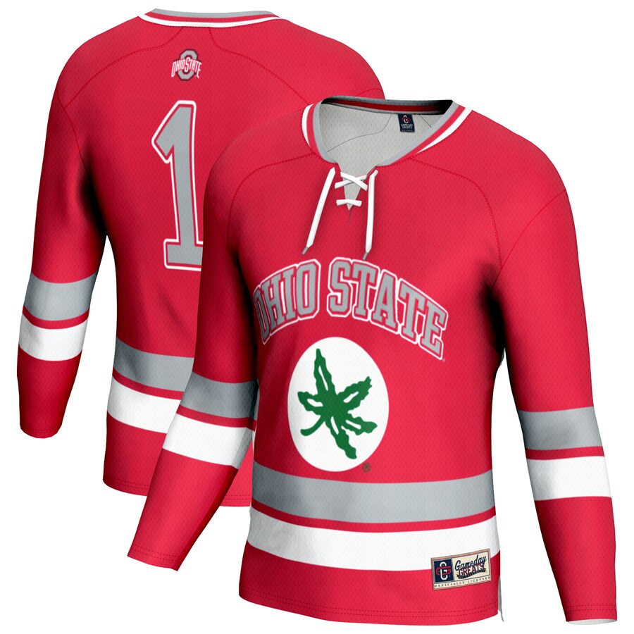 Youth GameDay Greats Scarlet Ohio State Buckeyes Lightweight Fashion Men's Hockey Jersey - Jersey