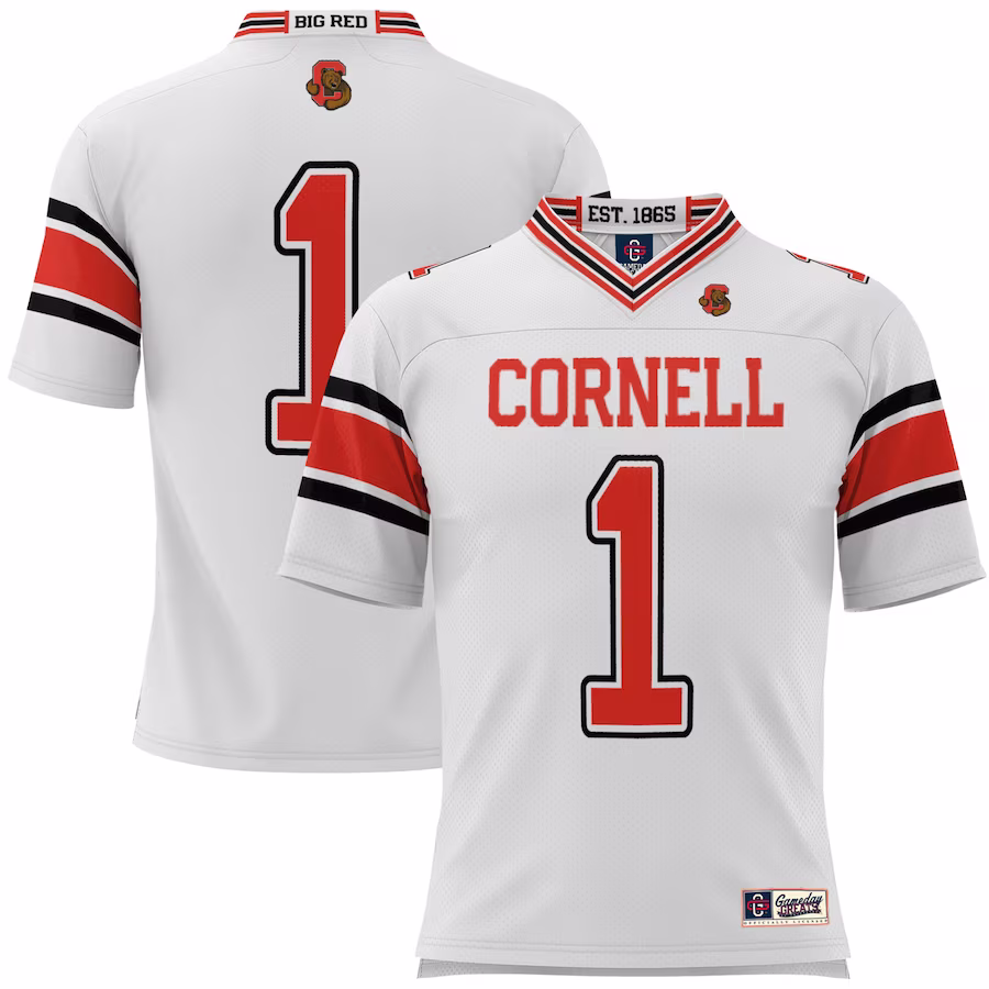 #1 Cornell Big Red GameDay Greats Football Jersey - White - Jersey