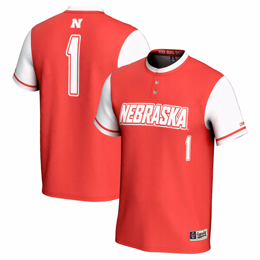Unisex GameDay Greats #1 Scarlet Nebraska Huskers Lightweight Softball Jersey - Jersey