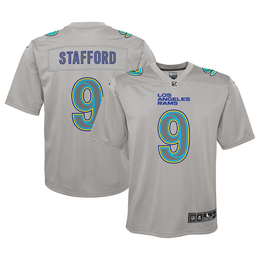 Youth Los Angeles Rams Matthew Stafford Nike Gray Atmosphere Game Jersey - Jersey